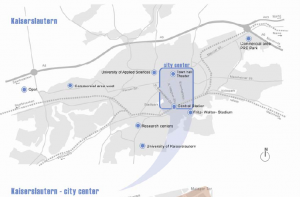 map of Kaiserslautern in Germany