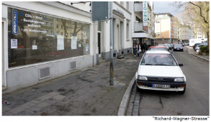 an empty shop is pictured in the Richard Wagner Straße in Kaiserslautern in Germany